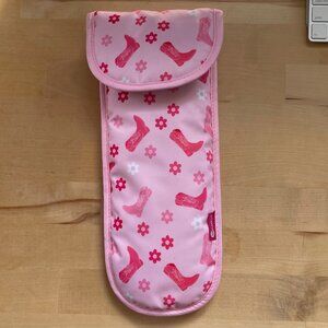 NWOT Pink Wester Cowgirl Curling and Flat Iron Case Travel Accessories